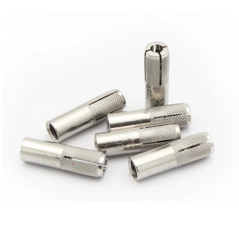 15 Pieces Drop In Anchors Set, Knurled, 3/8-16 For Solid Concrete, 304 Stainless Steel, Silver Finish, corrosion resistant anchors