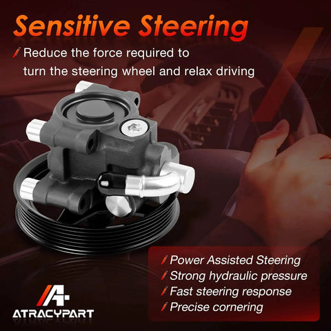 Beefy Steering Pump With Pulley Replacement For Ford F150 2004 2008 Expedition 2003 2006 Lincoln Mark LT 2006 2008 Navigator 2003 2006 4.6L 5.4L V8 Built To Last With Leak Free Quiet And Smooth Steering And 2 Year Warranty