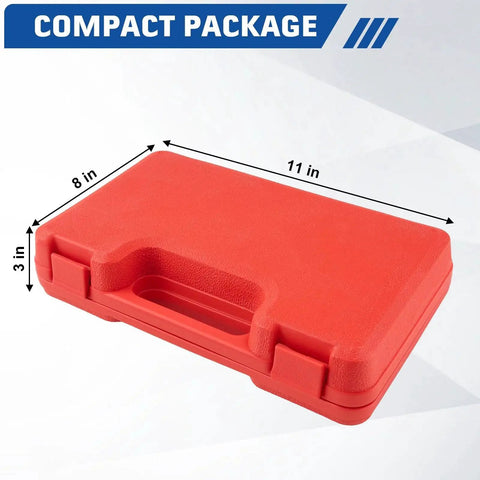 Diesel Fuel Pressure Tester Kit 0-140 PSI With Adapters For Pumps And Injectors in red compact storage case