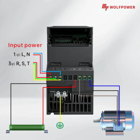 VFD Variable Frequency Drive 220V For Single Phase Or Three Phase Input With Three Phase Output diagram showing wiring connections