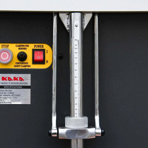 Pro Grade 48 Inch Magnetic Box And Pan Sheet Metal Brake control panel with gauge and switches
