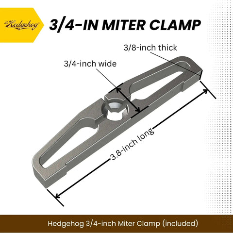 3/4-inch miter clamp included for Featherboard For Table Saws With Quick One Handed Adjustments For Safer Faster And More Accurate Cuts Fits Standard Three Quarter Inch Miter Slots On Most Saws Including Bosch And Ryobi Not For Five Eighths Inch Slots Hedgehog.