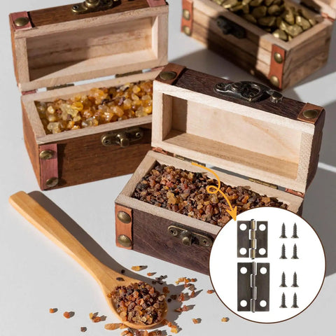 Small Hinges For Wooden Boxes And Cabinets, 30Pcs Brass Bronze Polished 180 Degree Butt Hinges With Screws, boxes with metal hardware.