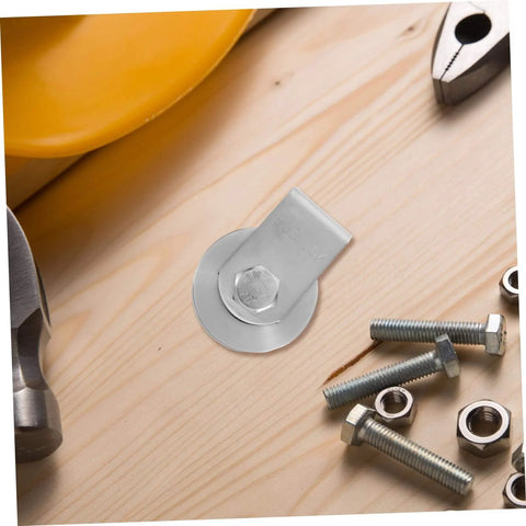 Stainless Steel Industrial Pulley Wheel For Cable Guide Roller Heavy Duty Beefy Roller with nuts and bolts on a wooden surface