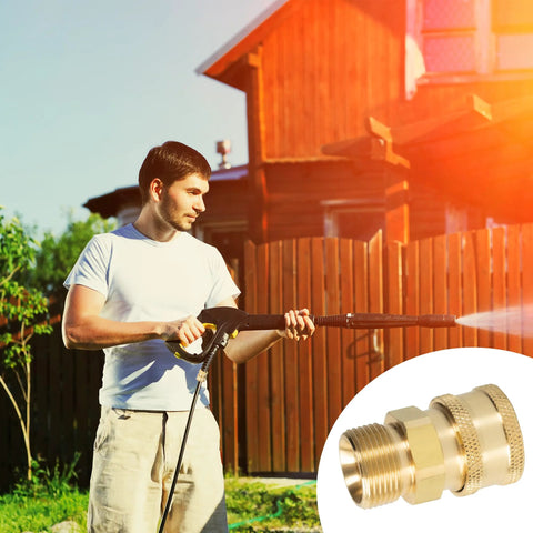 LIULO TOOL four-pack pressure washer quick-connect kit with M22 14mm to 3/8 inch fittings; brass connector