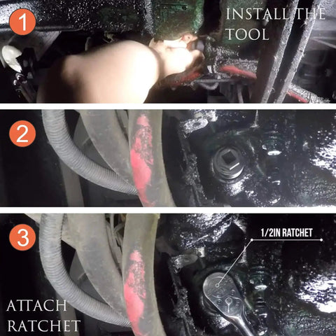 Steps to install Engine Barring Flywheel Turning Tool Kit For Volvo Mack Trucks 1998 To 2018 D11 D12 D13 D16 MP7 MP8 MP10