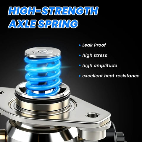 Close-up of a high-strength axle spring on a EP1028 High Pressure Fuel Pump Plug And Play Compatible With 2010 To 2017 2 4L Buick LaCrosse Regal Verano Chevy Equinox Malibu GMC Terrain Direct Injection Fuel Pump Assembly Part Numbers 12641847 And 12639694 showing features.