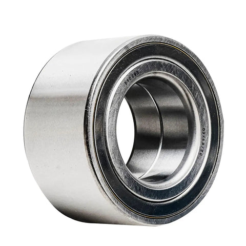 Close-up view of a front wheel bearing from Pair Front Wheel Bearing Replacement Kit For Hyundai Elantra 2007 2016 Veloster 2012 2017 Kia Forte 2010 2018 Soul EV 2015 2019 Front Wheel Bearing Assembly Replacement With Easy Install And OEM Like Fit.