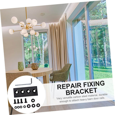 Carbon Splicing Piece Barn Door Track Connector Plate Kit No Fuss Install for easy barn door rail assembly and repair