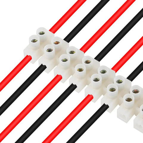 10 Pack White Screw Terminal Block Dual Row Wire Connector Strip 12 Position 10 Amp 380 Volt Easy DIY Insertion And Tighten