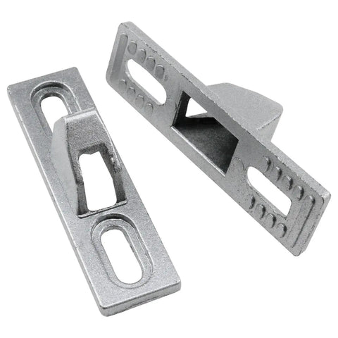 Sliding Door Lock Keepers For Glass Patio Doors 2 Pack Durable Corrosion Resistant Zinc Alloy Construction With Vertical Screw Slots