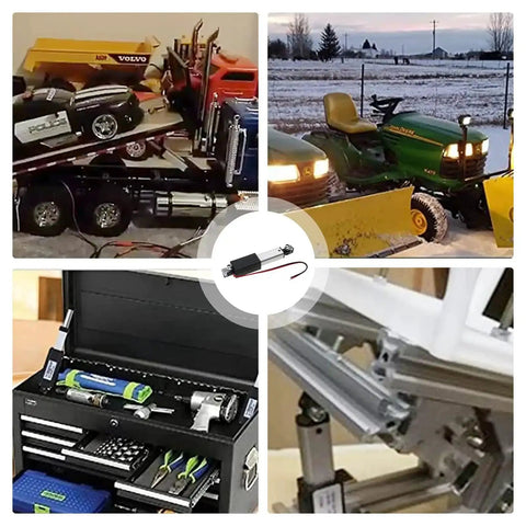 Powerful 75mm 20N Mini Linear Actuator 12V High Speed in versatile applications like toys, tractors, toolboxes, and machinery.
