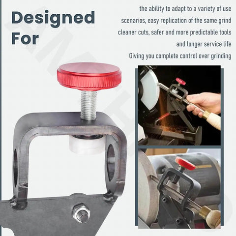Attachment For Woodturning Tools That Fits Wolverine Grinding Jig, Vari-Grind Style Precision Clamp With Enhanced Grip