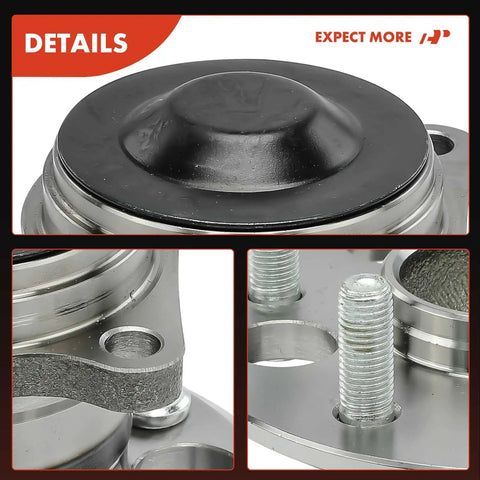 Close-up of Beefed-Up Rear Wheel Bearing And Hub Assembly Pair For Toyota RAV4 1996 2003 5-Lug Non ABS FWD Only Direct Fit