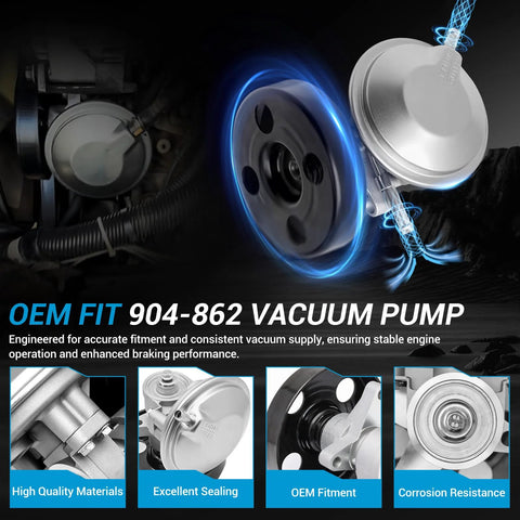 Isuzu NPR vacuum pump with pulley; OEM replacement for 1995–2020 NPR/NPR-HD V8 3.0L–6.0L engines