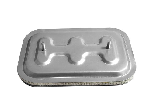 Duct access door 10x6 in, metal lid with two mounting studs for high-temperature grease duct