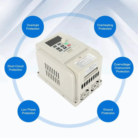 High Power 4KW VFD Inverter Frequency Converter For Motor Speed Control, 220V 50/60Hz, Single Phase Input To 3 Phase Output protection features