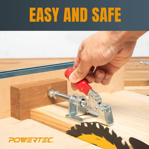Person using Dope Six Pack Toggle Clamp Set With 300 Lb Holding Capacity, 302F Quick Release Push Pull Clamp for woodworking