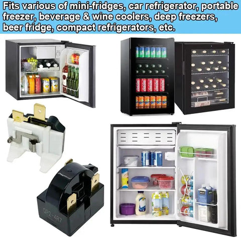 4.7 Ohm 3 Pin PTC Start Relay with Overload Protector for fridge repair, compatible with mini fridges and coolers
