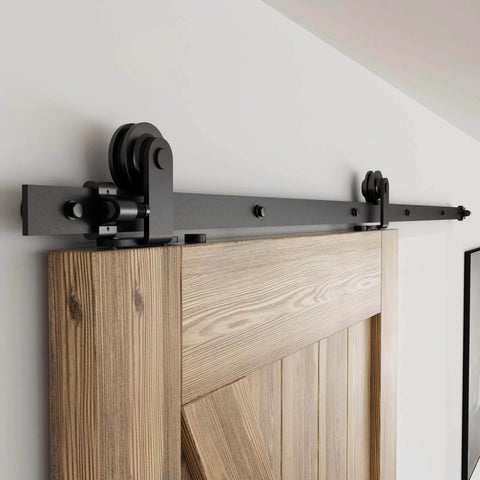10 Ft Sliding Barn Door Hardware Kit For A Single Wood Door Heavy Duty Black T Shaped Track System DIY Home Renovation