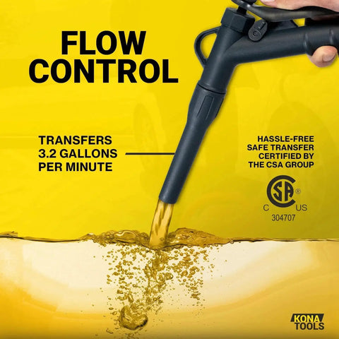 Portable Fuel Transfer Pump With Rubber Hose Battery Or USB C Powered Heavy Duty 4.3 Foot Hose Safety Nozzle Quick Transfer Of Gas