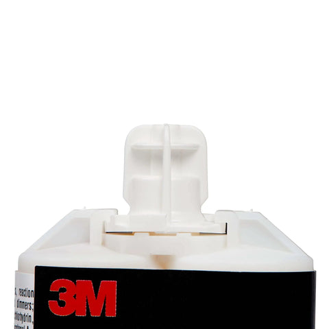 Top view of DP110 Gray Flexible Two Part Epoxy Adhesive, black and white Duo-Pak with red logo.