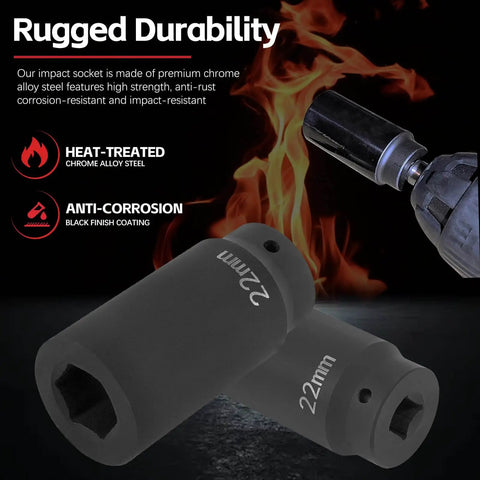 22mm Harmonic Balancer Socket Tool With Deep Counterweighted Design for 22mm Pulley Bolts and drill, rugged durability background