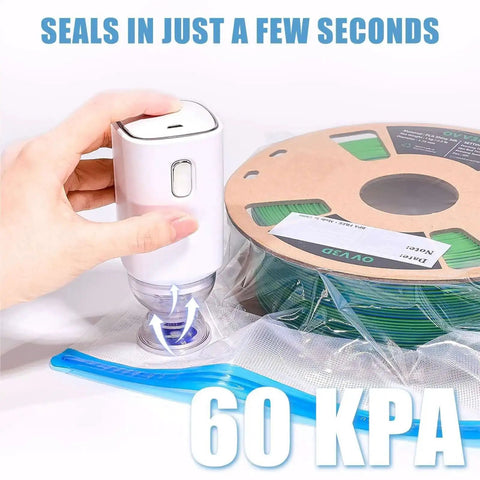 Auto pump sealing filament, Premium 30 Pack Large 32x34cm Vacuum Sealed Filament Storage Bags Kit With Auto Pump 30 Desiccants And Clips