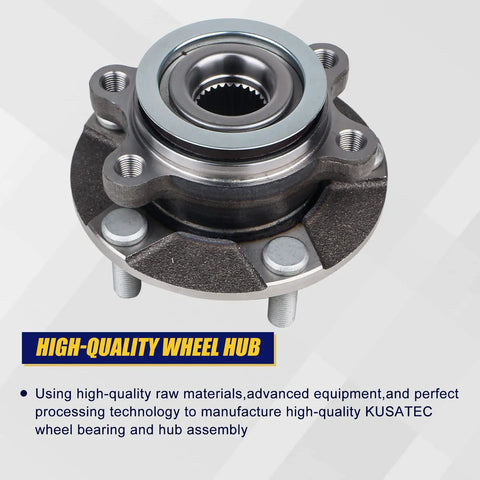 Front Wheel Bearing And Hub Assembly 513298 Replacement For Nissan Rogue Front 2008 To 2013 2014 To 2015 And Sentra Front 2007 To 2012 With 5 Lug Bolt Pattern, shown from top angle.