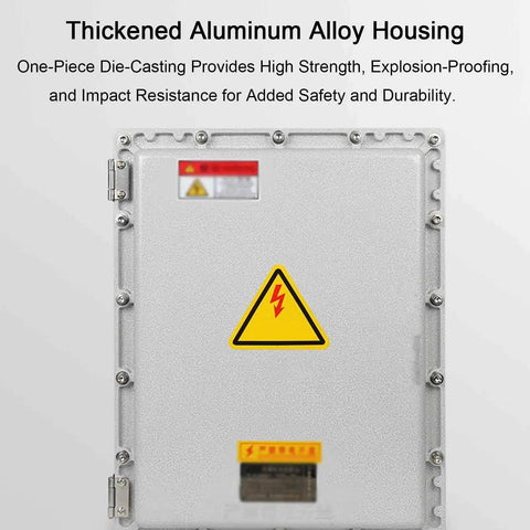 Outdoor Waterproof Electrical Box Beefy Heavy Duty Explosion Proof Project Enclosure IP66 with hinged cover, aluminum die-cast