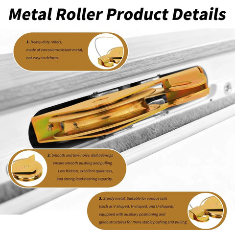 Two Pack Sliding Screen Door Rollers Replacement For KD Series Doors With One And A Quarter Inch Steel Ball Bearing Tension Wheel Silent Glide Compatible With B515 B714 B796, metal roller close-up