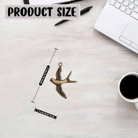 Swallow Shaped Brass Hinge Head Decorative Toppers For Door Hinge Pins With Magnetic Design shown with product measurements.