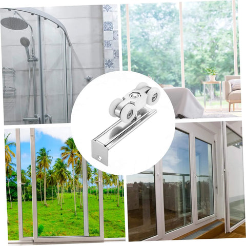 Collage of Heavy Duty Sliding Cabinet Door Track With Sturdy Steel And Nylon Wheels Quiet Glide For Cabinets.