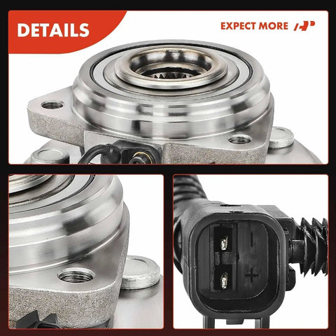 Front Wheel Bearing And Hub Assembly With ABS For Jeep Wrangler 2007 To 2010 4 Wheel ABS 5 Lug Compatible Close-up Details