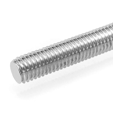 Close-up of threaded rod from Stainless Steel Shoulder Eye Bolts 3 Eighths by 4 Inches 304 Marine Grade, Set of 5