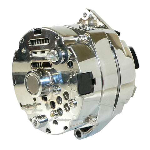 Chrome 10SI Self-Exciting Alternator For 1983 Buick Regal LeSabre And Chevy Suburban C10 C20 12 Volt 105 Amp CW Rotation