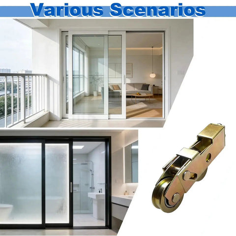 2-Pack 1-1/4 Inch Sliding Door Rollers Replacement with steel ball bearing tandem wheels for sliding glass doors and patio doors