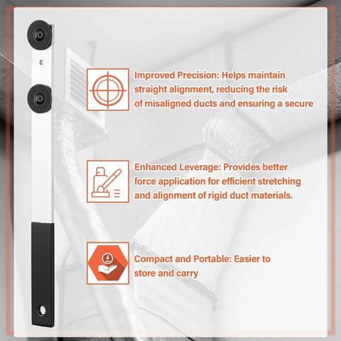 Pro Grade Duct Stretcher Tool With Straight Body Design 16 Inch Metal Sheet Duct Stretcher Locking Handle And Sliding Washers