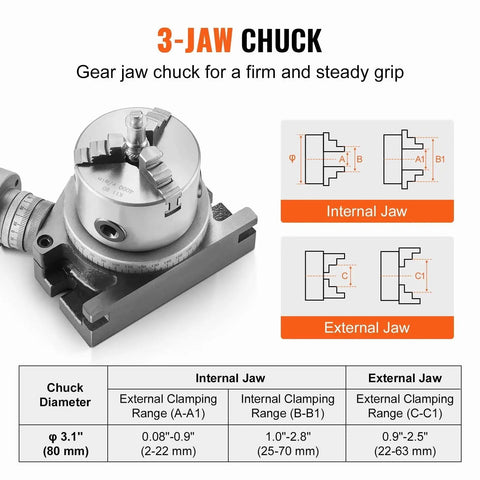 4 Inch Milling Rotary Table For Milling Machines Horizontal And Vertical Precision Indexing With 3 Jaw Chuck 80 Mm M10 T Bolts Nuts