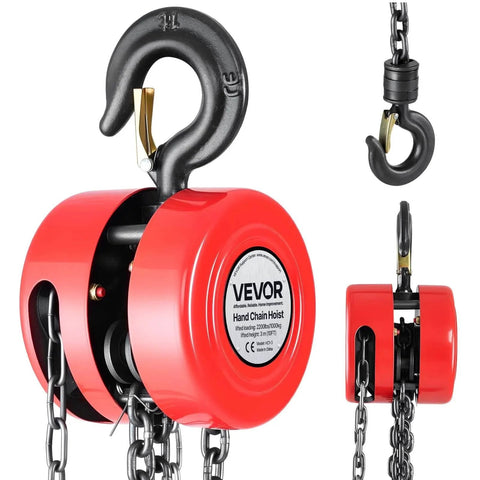 1 Ton Hand Chain Hoist With 10 Ft Lift Height And Galvanized G70 Chain, Heavy Duty Pulley for garage and warehouse
