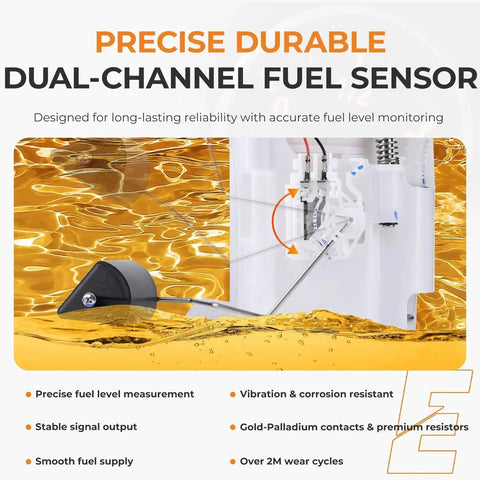 Close-up of dual-channel fuel sensor from Drop In Electric Fuel Pump Assembly for Toyota Camry 2008 2009 2010 2011 2 4L 2 5L And Solara 2008 2 4L 3 3L Replacement OE E8937M FG1170 77020 06220 Direct Fit OEM Quality High Flow Pump Easy Install