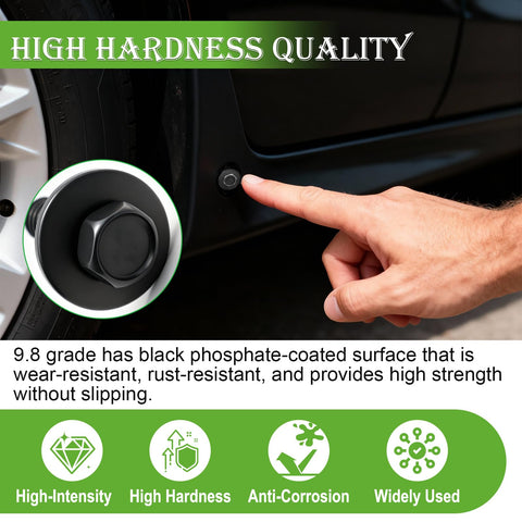 Person installing 50 Pcs One Quarter Inch U Nut Clips And Hex Head Automotive Body Bolts Kit on car fender.