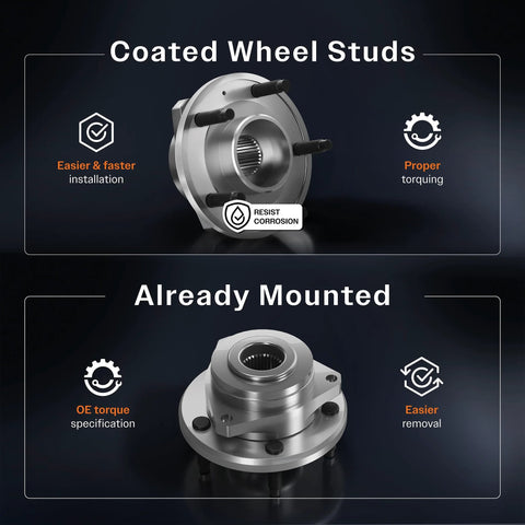 Front Wheel Bearing And Hub Assembly Pair Replacement Fits Ford Ranger Mazda B3000 B4000 Explorer Sport Trac Mercury Mountaineer