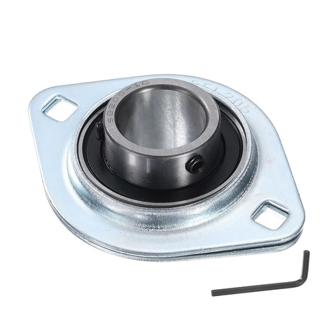 Pillow block bearing, 1-inch bore, steel flange-mount housing with hex wrench