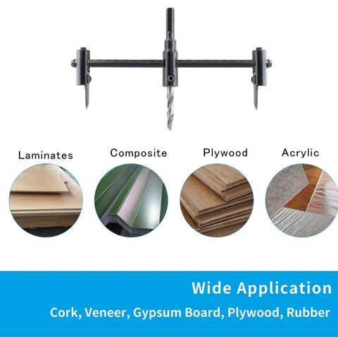 Adjustable Hole Saw Kit LifCratms 1 3/16 To 7 7/8 Inch 30mm-200mm Heavy Duty Circle Cutter for wood and drywall applications.