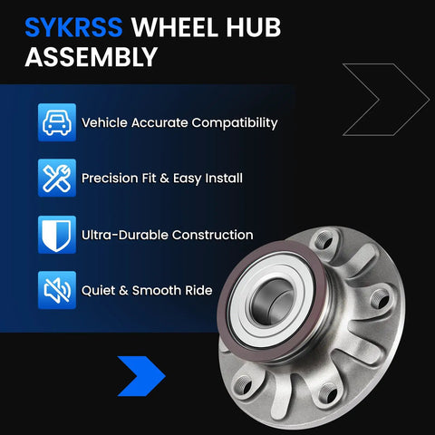 Two Piece Rear Wheel Bearing And Hub Assembly For Five Lug Vehicles With Abs Compatible With Volkswagen Beetle Golf Jetta