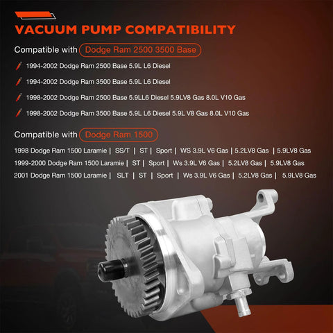 904-810 gear-driven mechanical vacuum pump, silver metal engine part with gear ring and mounting lugs