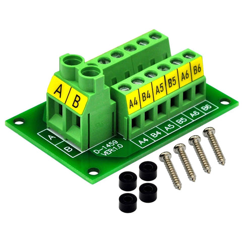 30 Amp 48V 2 By 6 Position Screw Terminal Block Distribution Module For Easy Install, A And B Blocks, 7.62mm Pitch