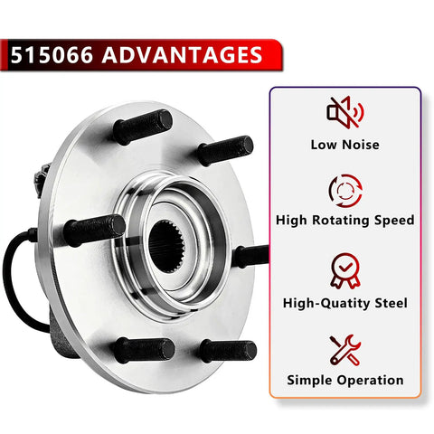 Pair Front Wheel Bearing Hub Assembly For Nissan Pathfinder Armada Titan Infiniti QX56 2004 2005 2006 2007 6 Lugs With ABS
