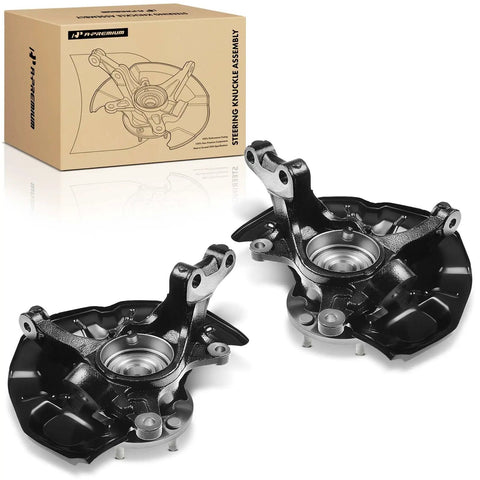 Set Of 2 Front Left And Right Steering Knuckle And Wheel Bearing Hub Assemblies For Toyota Camry 2007-2011 And Lexus ES350 2007-2012 Driver And Passenger Side, shown with packaging.